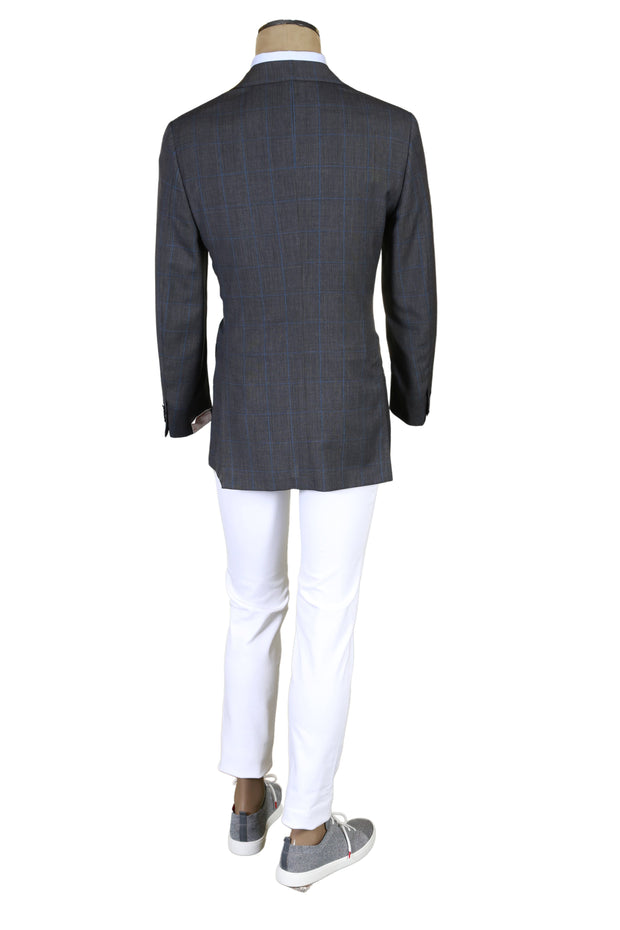 Brioni Grey Checked Wool Sport Jacket
