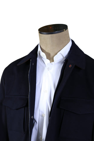 Kired By Kiton Midnight-Blue Solid Wool Jacket