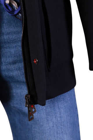 Kired By Kiton Midnight-Blue Solid Wool Jacket