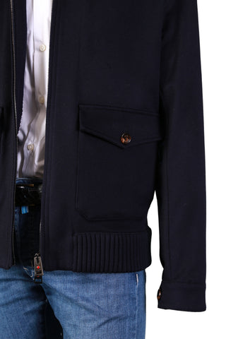 Kired By Kiton Midnight-Blue Solid Wool Jacket