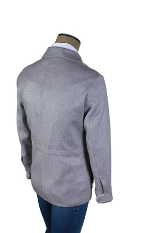 Kired By Kiton Grey Solid Cashmere Jacket