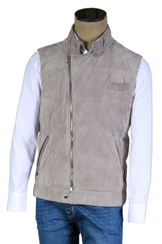 Brunello Cucinelli Grey Suede Vest