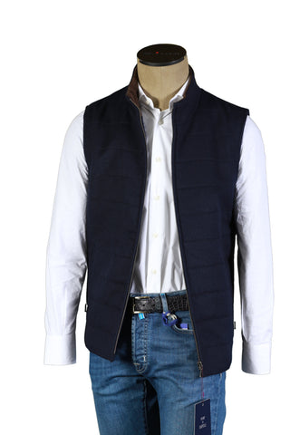 Fiore Di Napoli Midnight-Blue Alpaca-Wool Vest