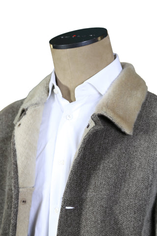 Hettabretz Grey/ Beige Shearling Overcoat