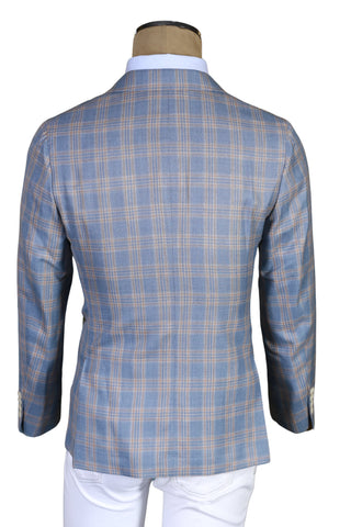 Fiore Di Napoli Light-Blue Checked Wool Sport Jacket