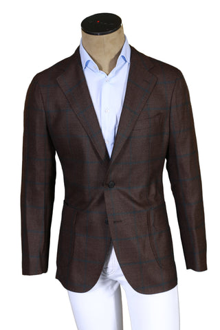 Fiore Di Napoli Dark-Brown Checked Wool Sport Jacket