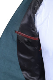 Fiore Di Napoli Teal Wool-Linen Sport Jacket
