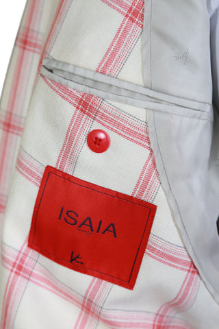 Isaia White Windowpane Sport Jacket