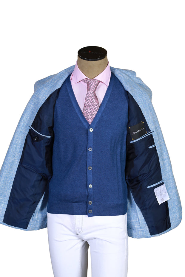 Sartorio Light Blue Plaid Sport Jacket