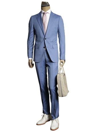 Carlo Barbera Light-Blue Wool Super 140s Suit