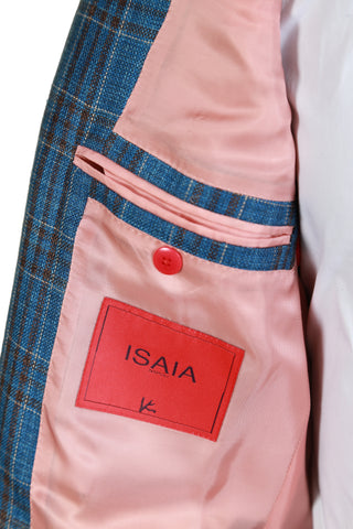 Isaia Cobalt-Blue Checked Sport Jacket