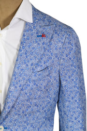 Isaia Blue Floral Silk Sport Jacket
