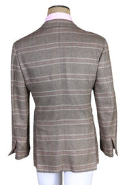 Kiton Tan Striped Cashmere Sport Jacket