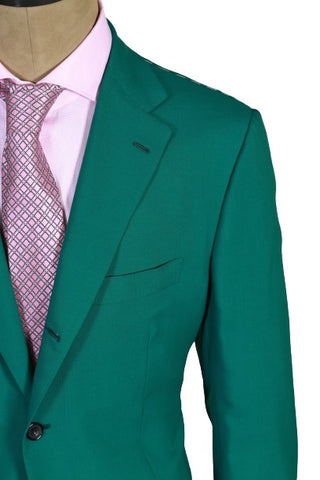 Kiton Green Solid Cashmere Sport Jacket