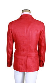 Brioni Red Double Breasted Linen Sport Jacket