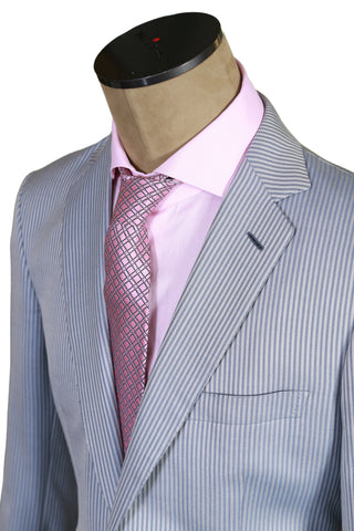 Brioni Light-Blue Striped Silk-Linen Sport Jacket