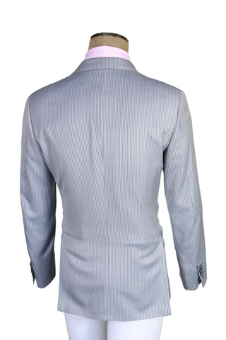 Brioni Light-Blue Striped Silk-Linen Sport Jacket