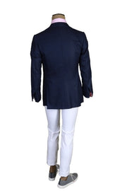 Kiton Dark-Blue Striped Cashmere Sport Jacket
