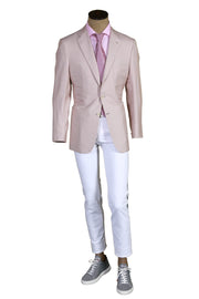 Brioni Blush Pink Houndstooth Wool Sport Jacket