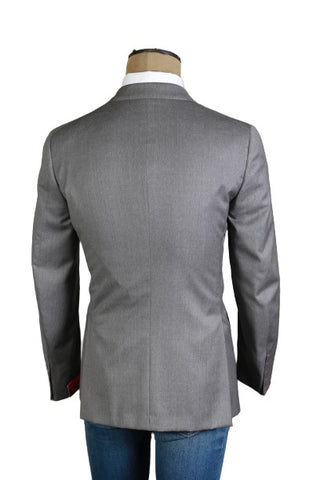 Isaia Grey Solid Wool Sport Jacket