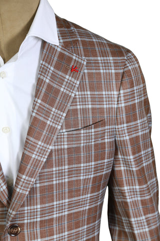Isaia Brown Checked Sport Jacket
