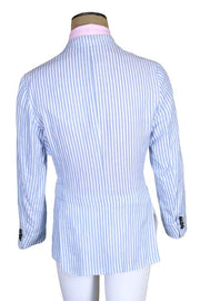 Kiton Light-Blue Striped Sport Jacket