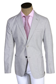 Brioni Light Grey Solid Cotton Sport Jacket