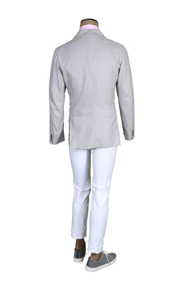 Brioni Light Grey Solid Cotton Sport Jacket
