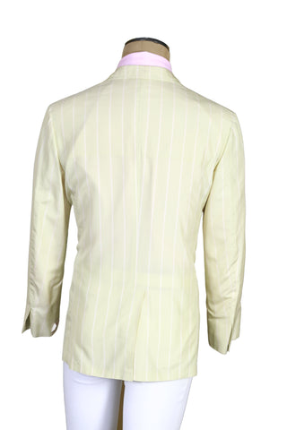 Brioni Light-Yellow Striped Silk Sport Jacket