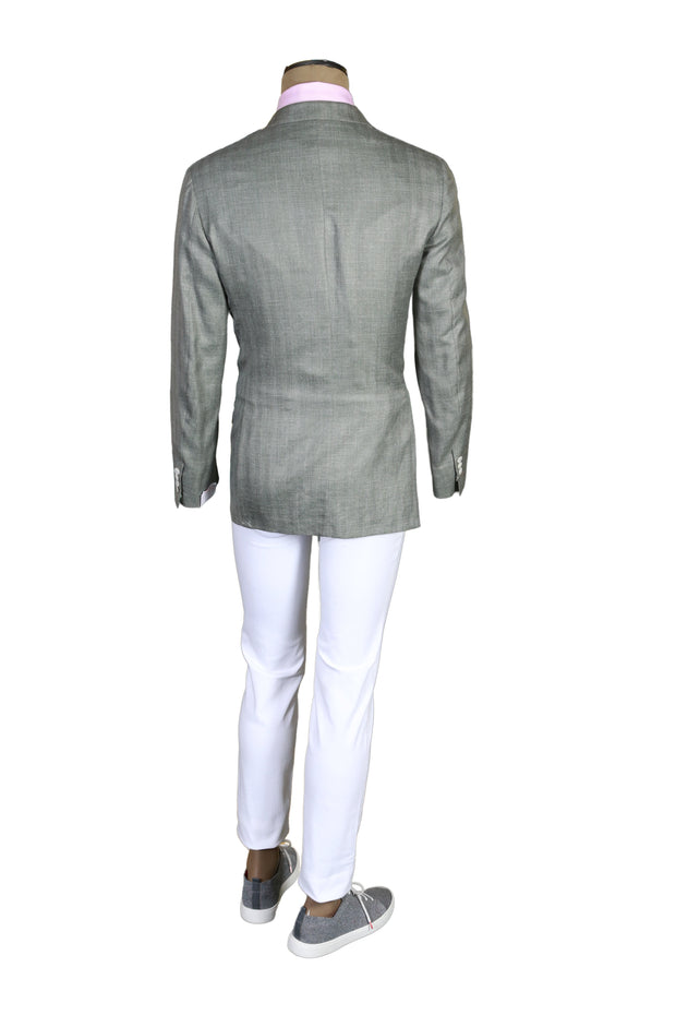 Brioni Light-Grey/ Green Solid Sport Jacket