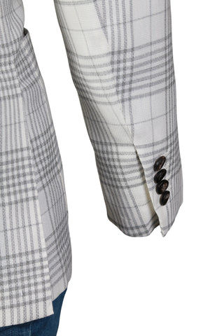 Sartorio White Plaid Wool Sport Jacket