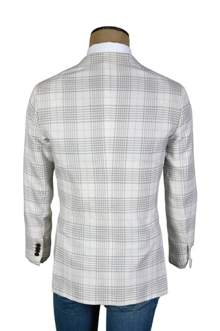 Sartorio White Plaid Wool Sport Jacket