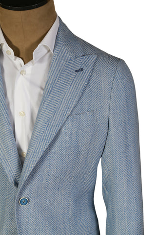 Sartorio by Kiton Light-Blue Solid Jacket