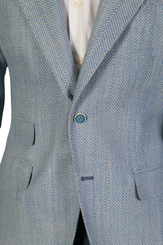 Sartorio Light-Blue Solid Sport Jacket