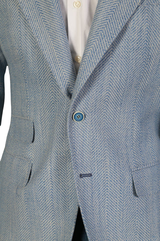 Sartorio by Kiton Light-Blue Solid Jacket