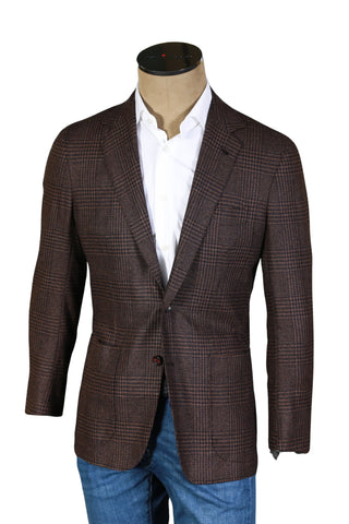 Sartorio Brown Plaid Sport Jacket