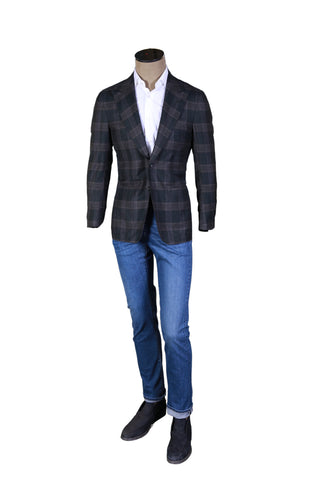 Sartorio by Kiton Brown Plaid Jacket