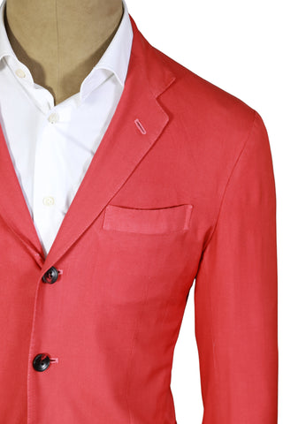 Kiton Red Solid Cashmere Jacket