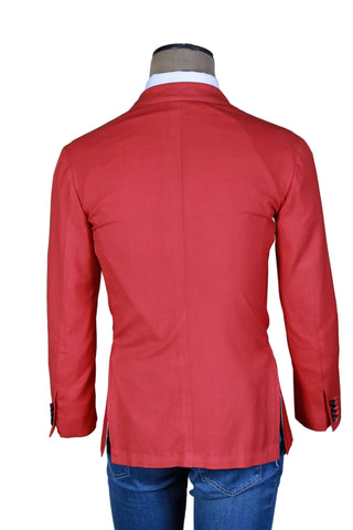 Kiton Red Solid Cashmere Jacket