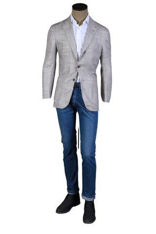 Kiton Grey Cashmere-Silk Sport Jacket
