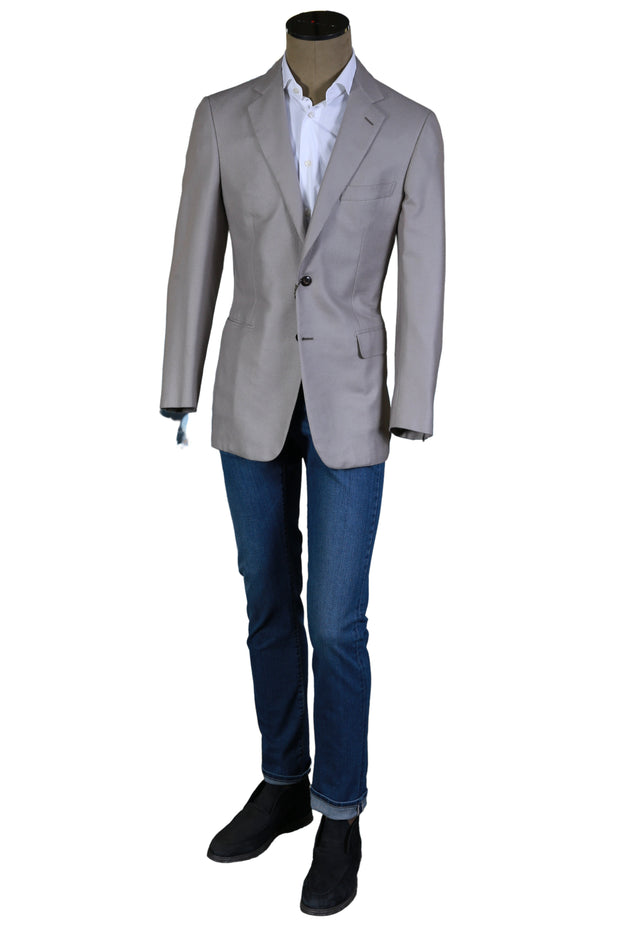 Brioni Light Grey Solid Cashmere Jacket