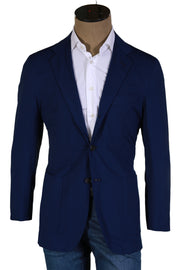 Kiton Blue Solid Nylon Sport Jacket