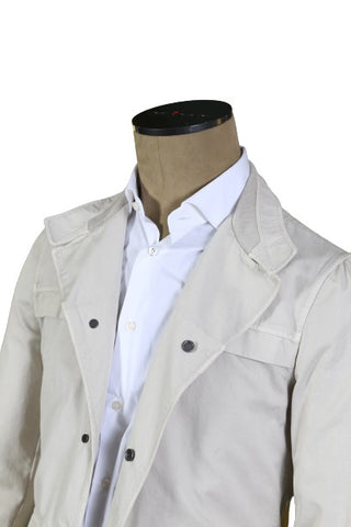 Kiton White Solid Cotton Jacket