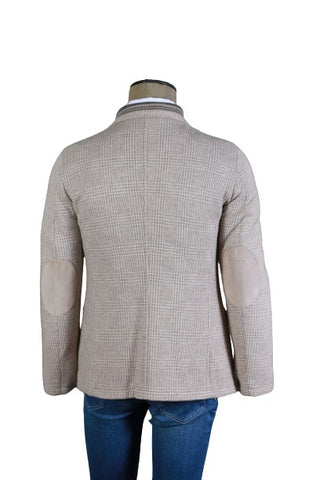 Kiton Cream Plaid Cashmere Jacket
