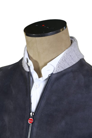 Kiton Grey Cashmere/Lamb Skin Jacket
