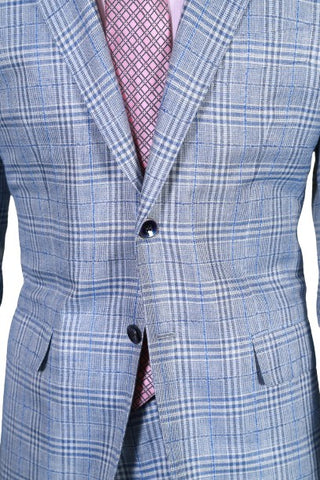 Sartorio Light-Grey Plaid Viscose Suit
