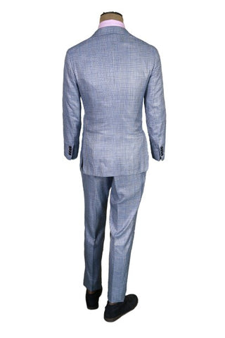 Sartorio Light-Grey Plaid Viscose Suit
