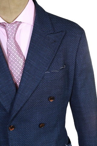 Sartorio Dark-Blue Birdseye Double Breasted Sport Jacket