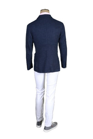 Sartorio Dark-Blue Birdseye Double Breasted Sport Jacket
