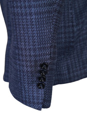 Sartorio Dark-Blue Plaid Suit Jacket